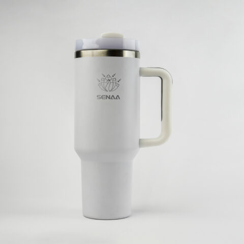 The H2.0 EVERY SIP IS AN ADVENTURE™ – Diamond White 40 oz Hydration Tumbler – Purity in Motion