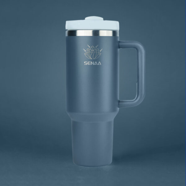The H2.0 EVERY SIP IS AN ADVENTURE™ – Platinum Mist 40 oz Hydration Tumbler – Cool, Clean, Refined