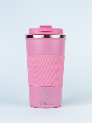 The BREW QUEST 17 oz Rose Latte Coffee Tumbler – Soft Hues, Strong Sips