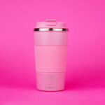 The BREW QUEST 17 oz Rose Latte Coffee Tumbler – Soft Hues, Strong Sips