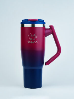 Limited Edition 180° Rotation Crimson & Azure Luxe Hydration Tumbler – A Bold Fusion of Elegance and Dynamic Performance